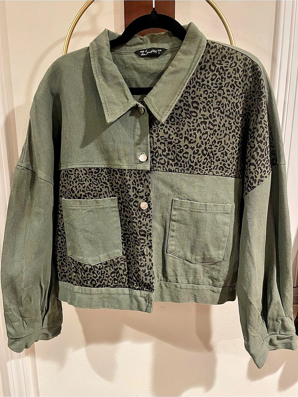 Simplee Women's Cotton Utility Jacket Size Large
